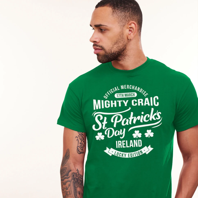 St. Patrick's Day Mighty Craic Lucky Edition T-Shirt, Green Colour